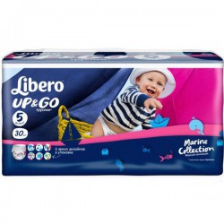 Подгузники-трусики 30 шт. Libero Морская коллекция ап энд гоу макси плюс 10-14 кг